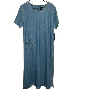 - New Original TY Wear Women’s Denim Dress Size XL Blue S/S BNWT Cotton